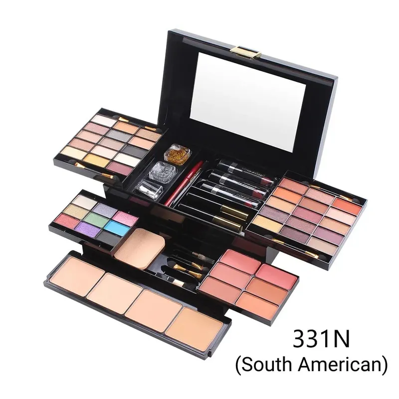 56 pçs kit de maquiagem profissional conjunto de maquiagem com caso de maquiagem feriado beleza presente conjunto starter cosméticos kits completos para mulher