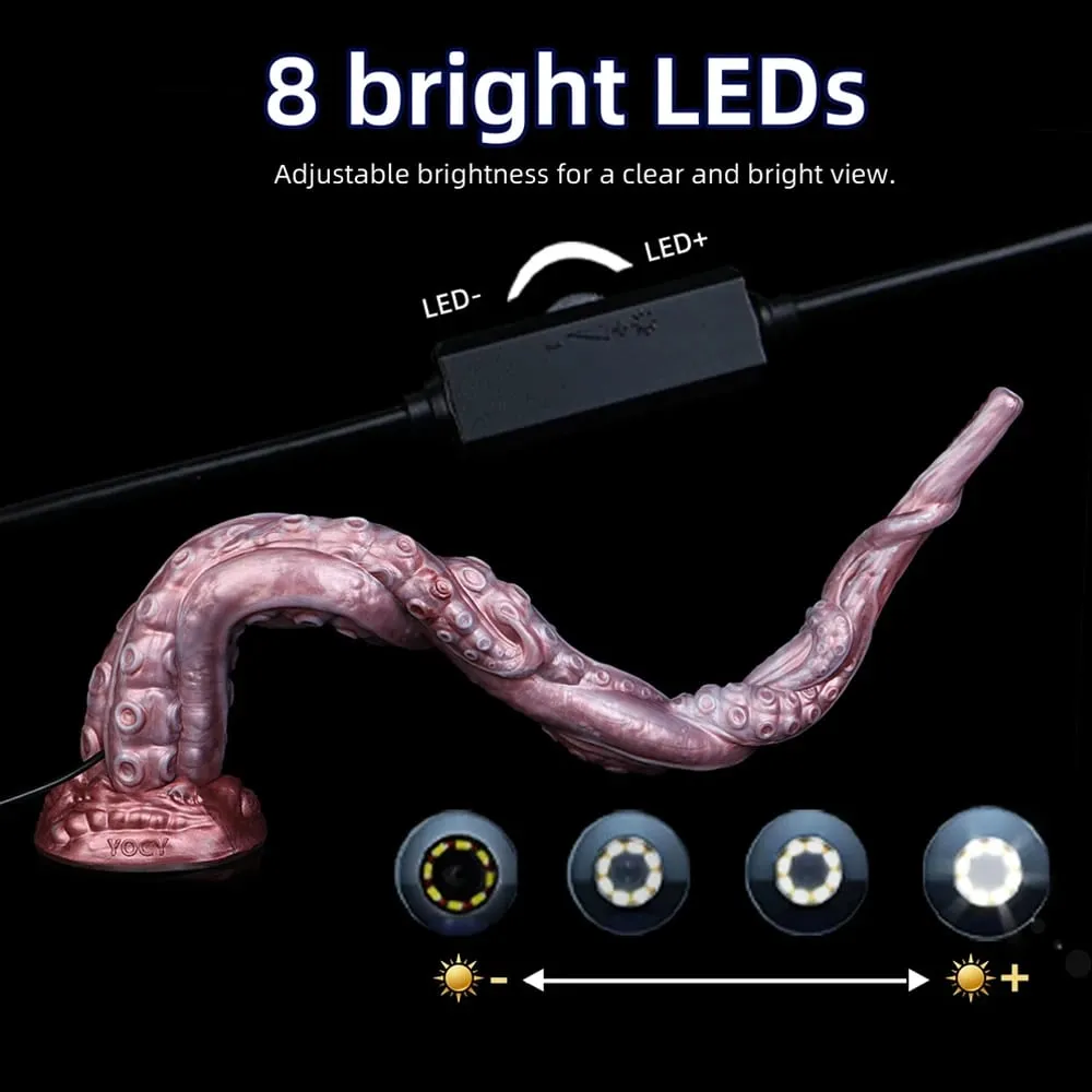 Plugue anal de silicone para câmera endoscópica, 3mp, hd, com 8 luzes led, visualização em tempo real, vibrador, ip68, à prova d'água, brinquedos sexuais para adultos