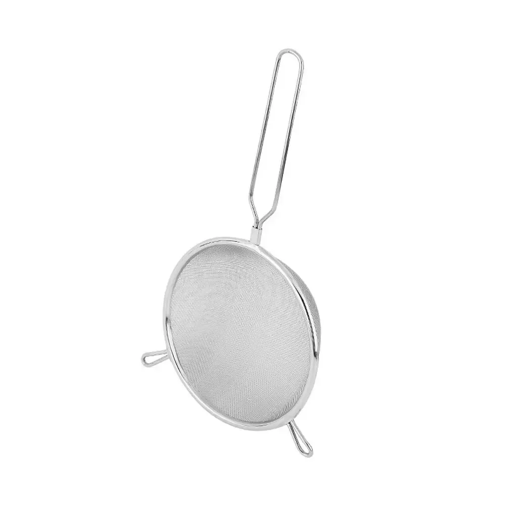 Stainless Steel Flour Filter Screen Double Ear Screen Handle Fine Mesh Strainer Cooking Spoon Soybean Milk Snack French Fries