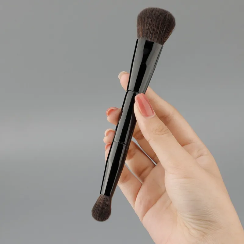 1pc dupla terminou fundação escova contorno escultura pincéis pó blush escova pincéis de maquiagem feminino ferramentas cosméticas escova facial