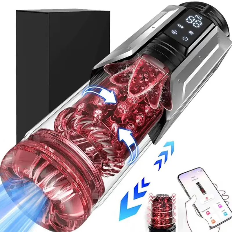 Stroker masturbador masculino automático com 7 impulsos rotativos lambendo adulto bolso buceta masculino brinquedo sexual boquete máquina de sexo