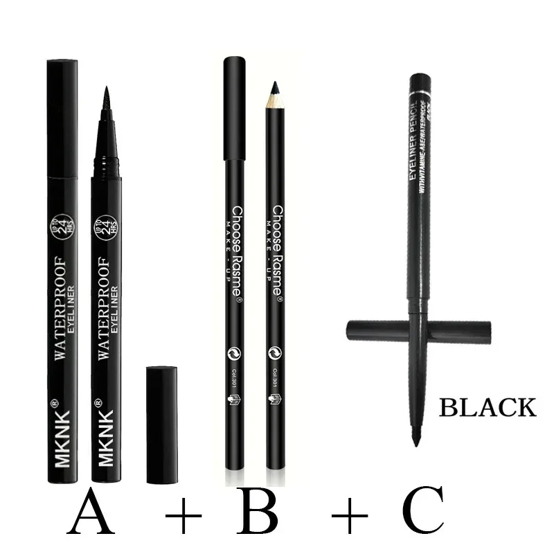 1/5/20pc Lasting Waterproof Liquid Eyeliner Non-fading Smooth Quick Drying Eyeliner Pencil No Ink Leakage Black Eye Liner Makeup