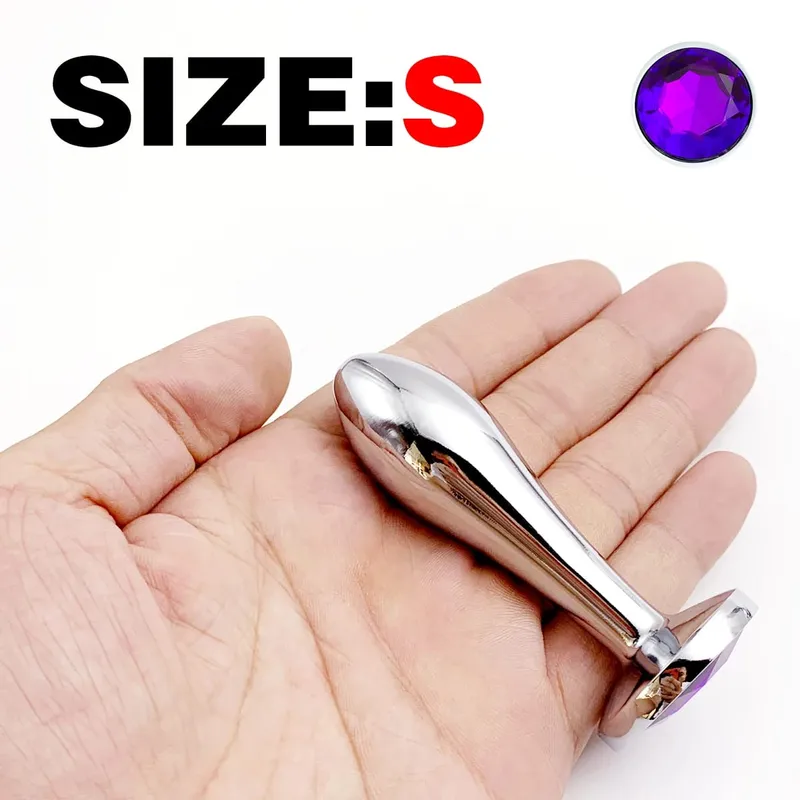Plugue anal gota de metal com três tamanhos, base de joia, ponto g, massagem, prazer adulto, brinquedo sexual para bem-estar sexual, 1 peça