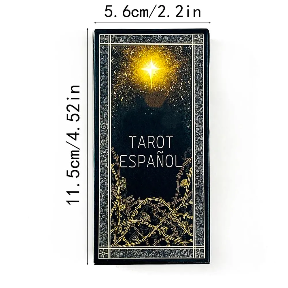 Baralho de tarô espanhol, 78 peças de cartas, jogo de tabuleiro de adivinhação preditiva, reunião de família, jogo de cartas, meditação, viagem e presente
