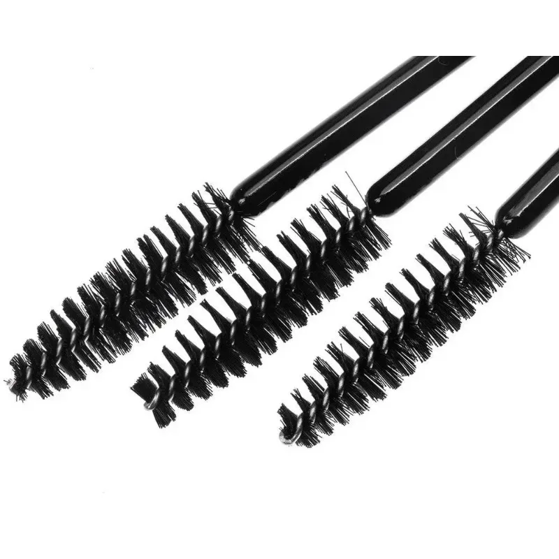 100 preto descartável vison cílios mini escovas aplicadores de rímel cílios maquiagem escova ferramentas de beleza