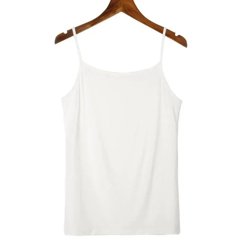 Solid Color Sleeveless Camisole Vest Casual Basic Slim Tank Top All Match Daily Women Summer Fashion Streetwear Tops Underwear