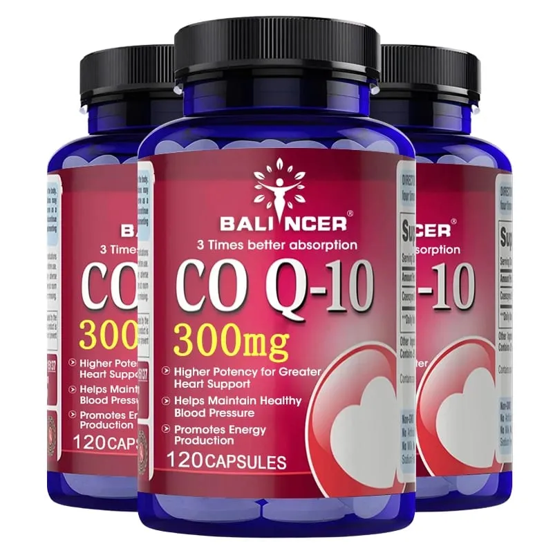 Cápsulas de CoQ10 300 mg - Antioxidante altamente absorvível, suporte de energia cardiovascular para o coração, vegano, não transgênico, sem glúten