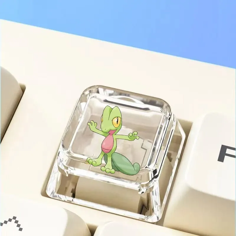 Teclado mecânico cruzado personalizado anime keycap único charmeleon blastoise eevee transparente dos desenhos animados keycap