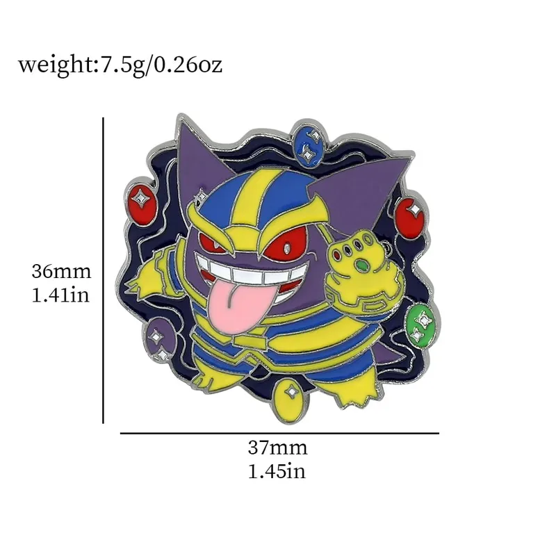 Gengar broches de desenhos animados, alfinetes de lapela esmaltados de anime para mochila, acessórios, coleção de fãs, broches, presentes