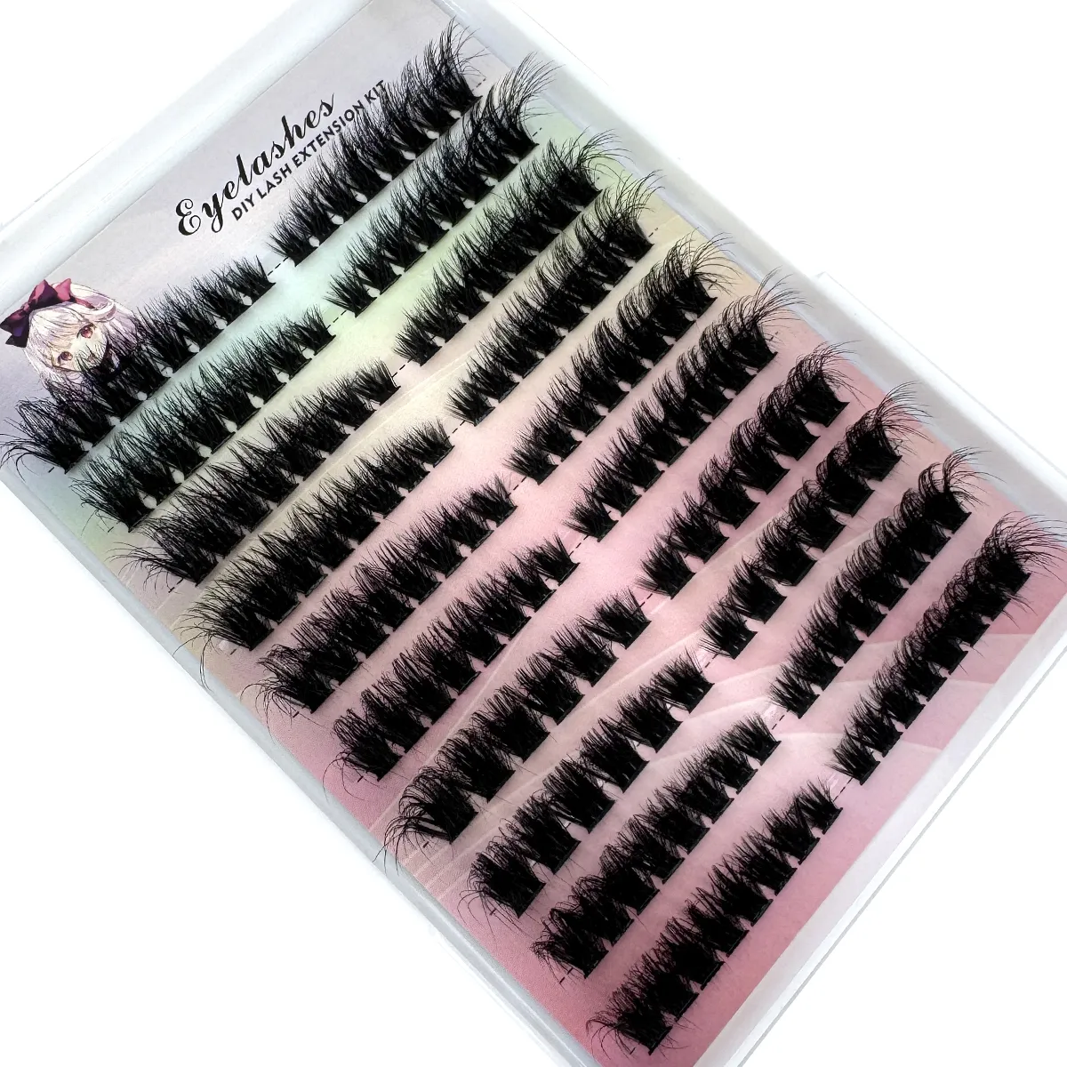 Links + Rechts Wimperverlenging Cat/Fox Eye Effect Lash Enkele Clusters 3D Piekerige Natuurlijk Uitziende DIY Gesegmenteerde Wimperextensies