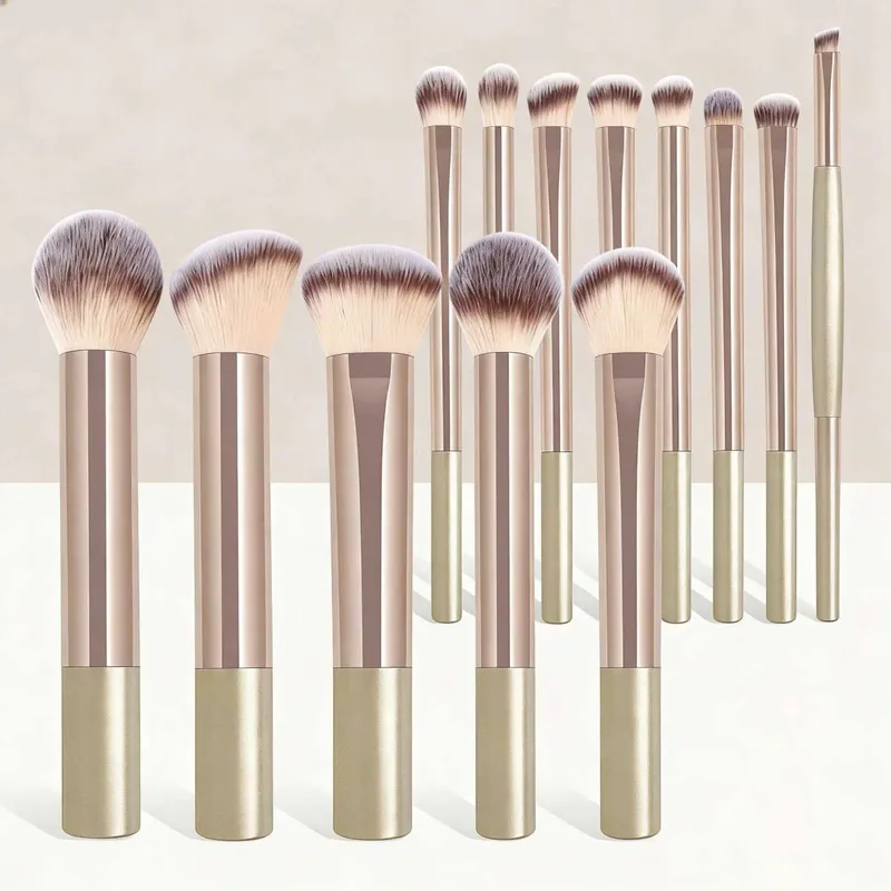 13 peças/17 peças de ferramentas de maquiagem, incluindo conjunto de pincéis de maquiagem + 1 bolsa de maquiagem + 2 peças de acessórios de sopro de ar pincel de base pincel de blush