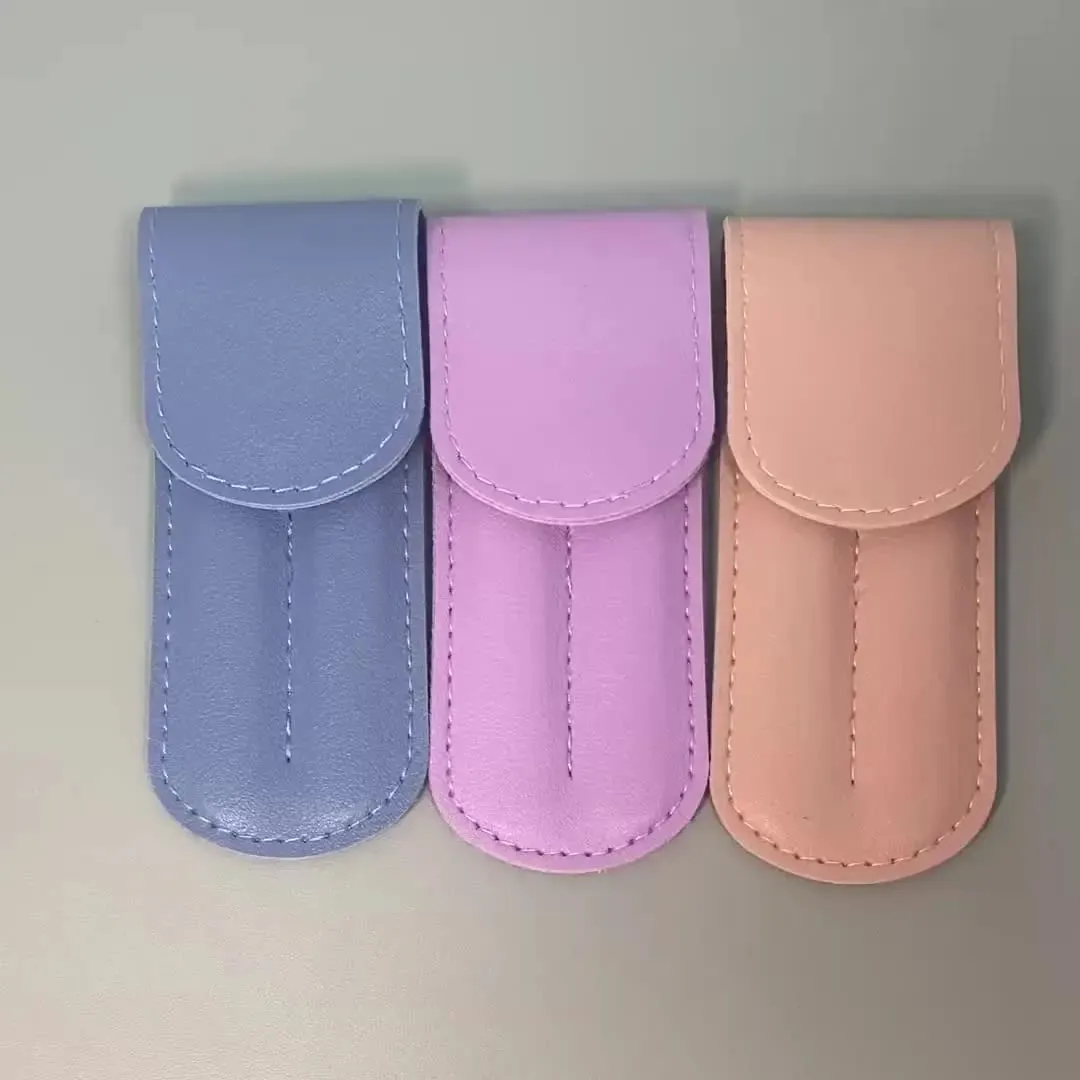 Conjunto de pinças profissionais com estojo de armazenamento, 2 peças, perfeito para remover lascas de pelos faciais e pelos encravados, clipe de sobrancelha