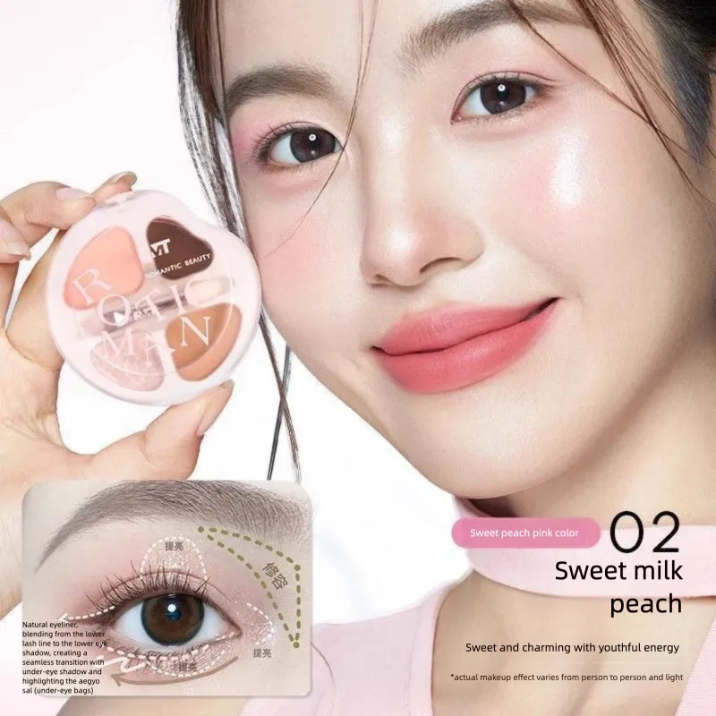 Luo Xiaoman Paleta de quatro cores Prático Diário Destaque Caneta Delineador Iluminando Estilo Coreano Atmosfera Maquiagem para os Olhos Sombra