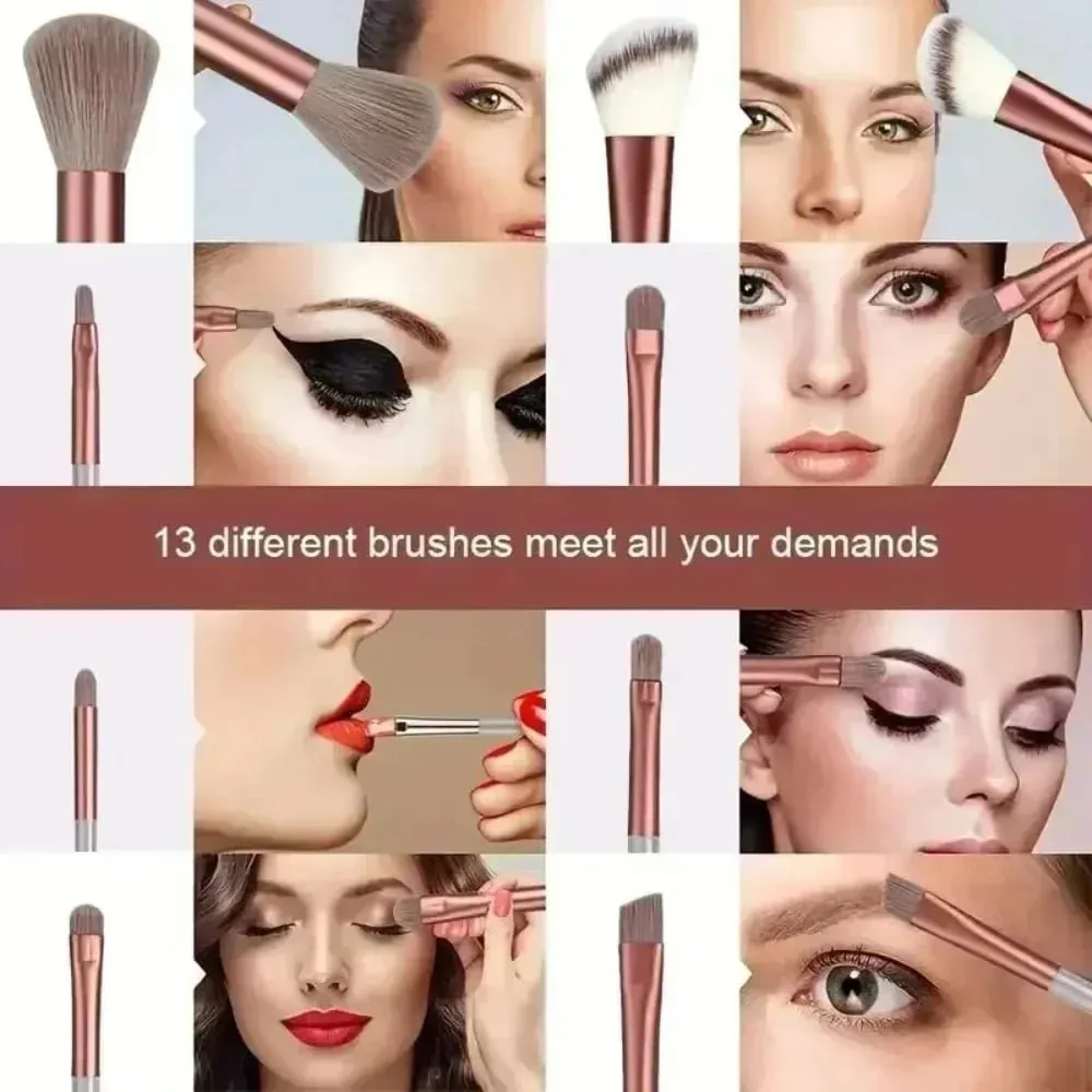 Conjunto de pincéis de maquiagem macios e fofos, cosméticos profissionais, pincel de base, mistura de vários estilos, ferramentas de beleza