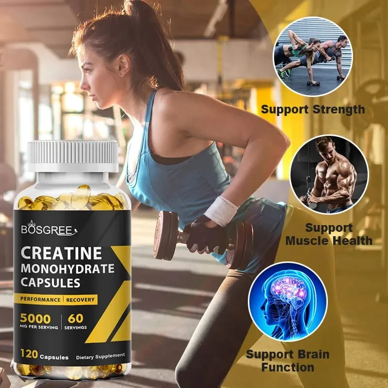 Cápsulas de Creatina Monohidratada | Comprimidos de creatina apoiam o desempenho do ganho muscular magro na recuperação do treino, suplementos de creatina