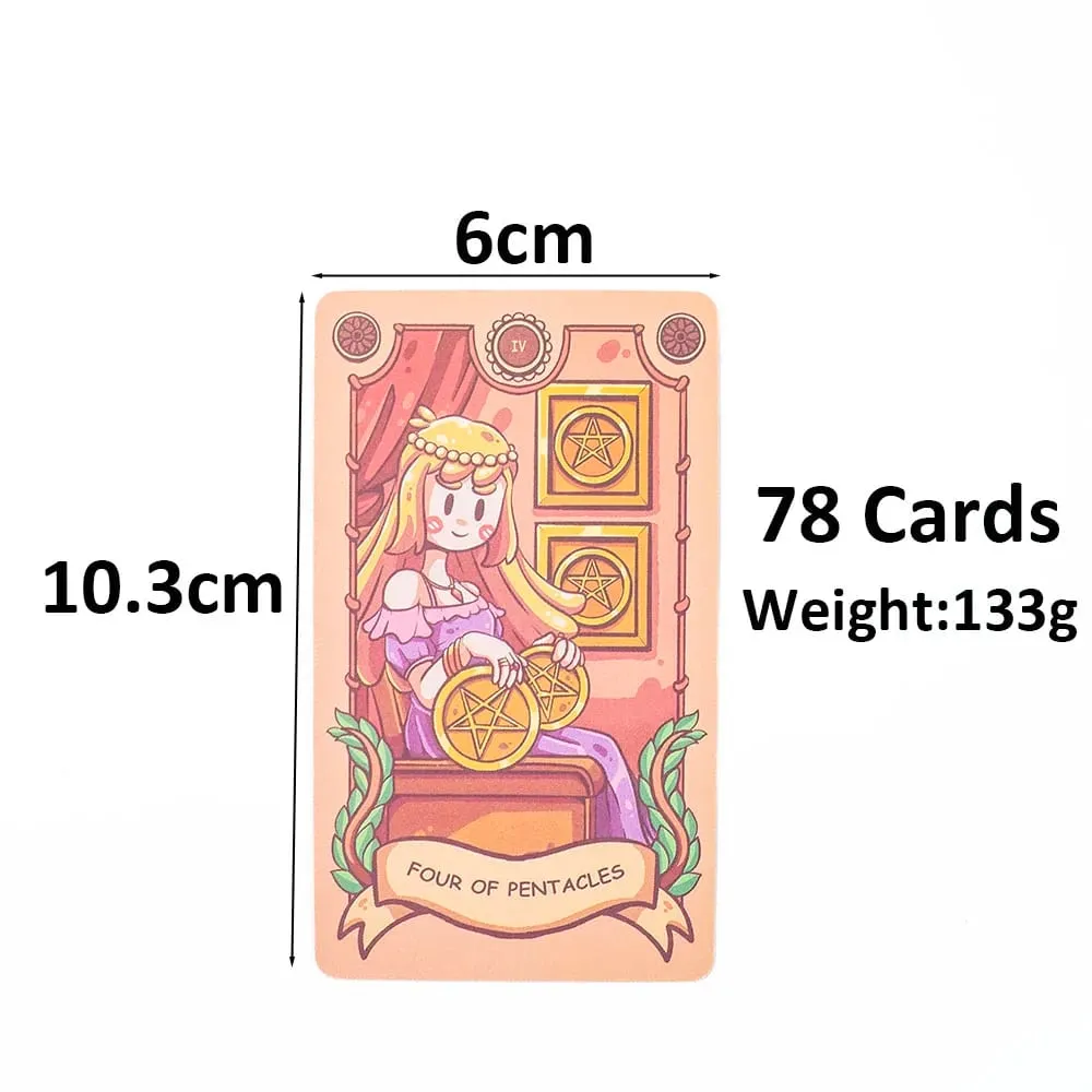 Joyful Journey Tarot Deck -78 Card Board Game with Cute Illustrations Embrace Brightness Love and Warmth 10.3*6CM