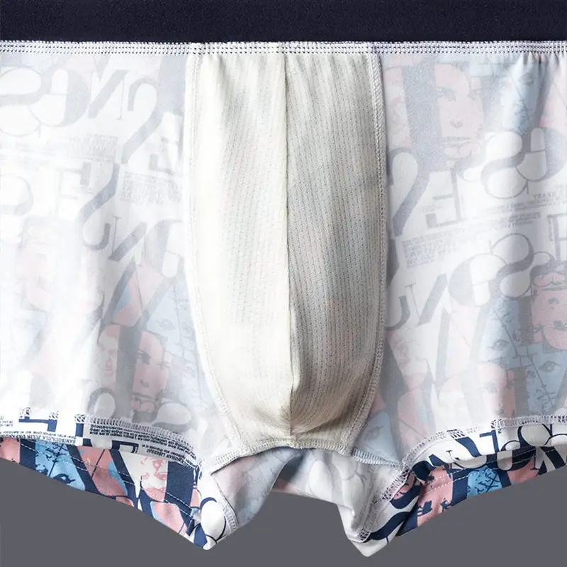 MiiOW 4Pcs Man Underwear Boxers Men's Panties Breathable Polyester Innerwear Sexy Men Underpants Boxershorts Antibacterial