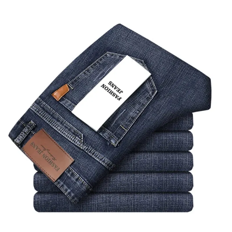 Wthinlee 8 modelos primavera outono negócios jeans masculino casual estiramento reto moda clássico trabalho calças jeans roupas de marca — image 14
