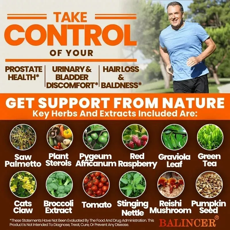 Suplementos de próstata para homens - Suplementos de saúde masculina para saúde da próstata, cabelo, saúde urinária, bexiga e problemas urinários