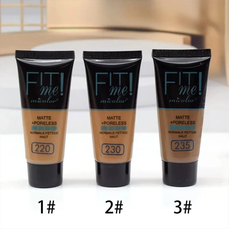 Micolor Fit Me 2 IN 1 Poreless Powder & Liquid Foundation Full Coverage Liquid Concealer Scars Dark Circles Acne Cosmetic Set