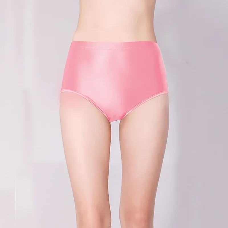 Brilhante sem costura elastano shorts sedoso suave sexy calças sólidas calças de cintura alta motociclista correndo treino cuecas masculinas