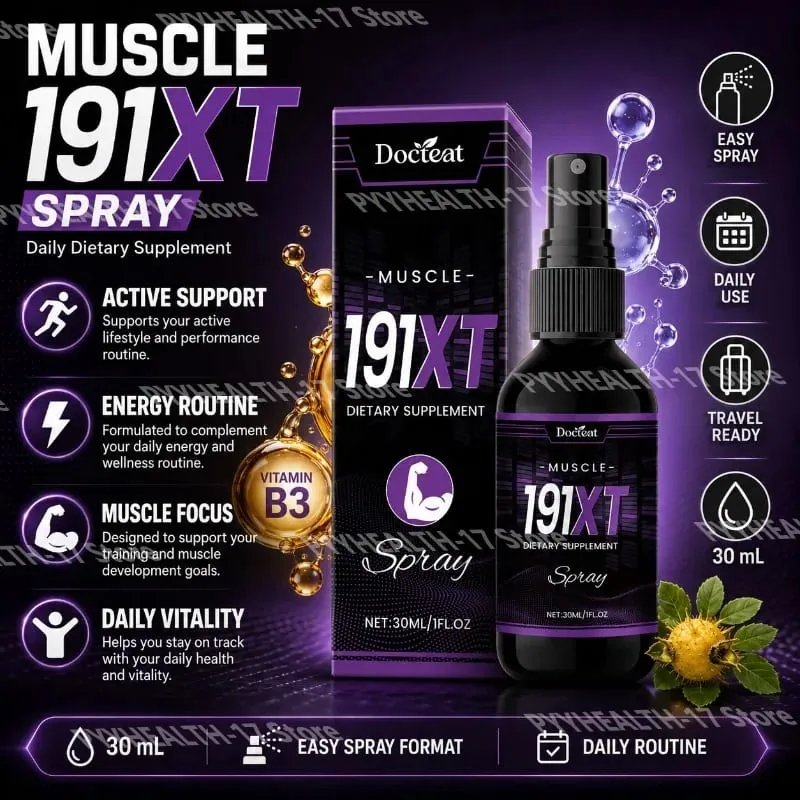 191XT Muscle Spray with Vitamin B3 L-Arginine and Tribulus Terrestris Extract for Muscle Support Endurance 30 ML