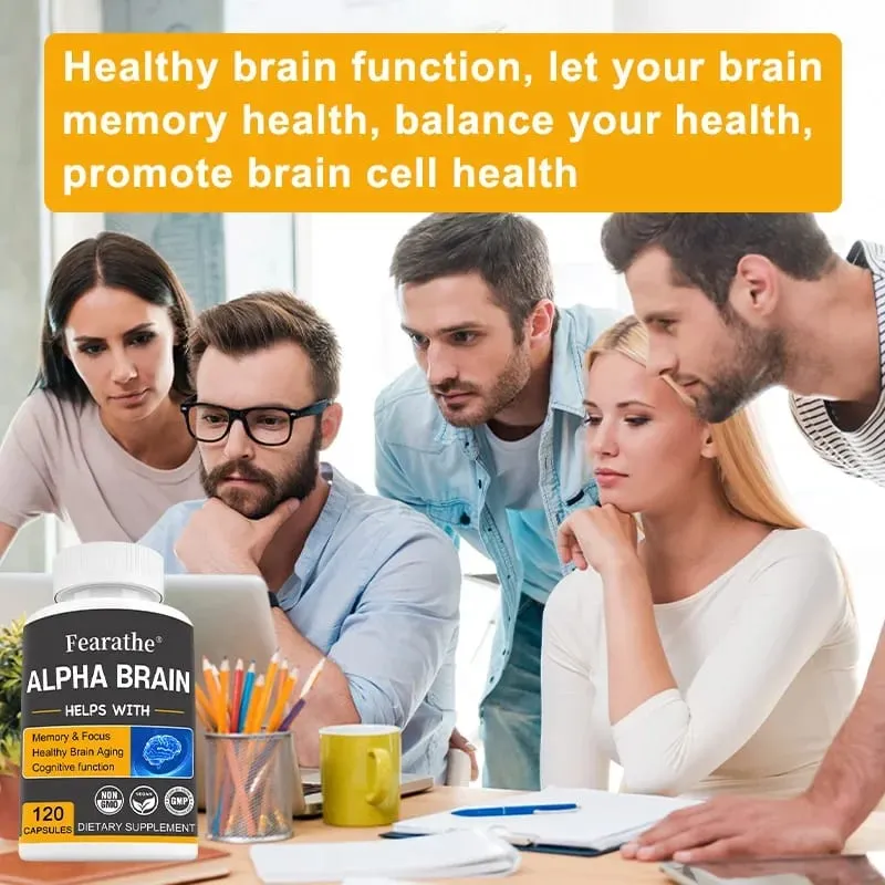 Alpha Brain Nootropics Brain Supplement for Men and Women - Memory Mental Clarity & Cognition with Vitamin B6 Focus Capsules