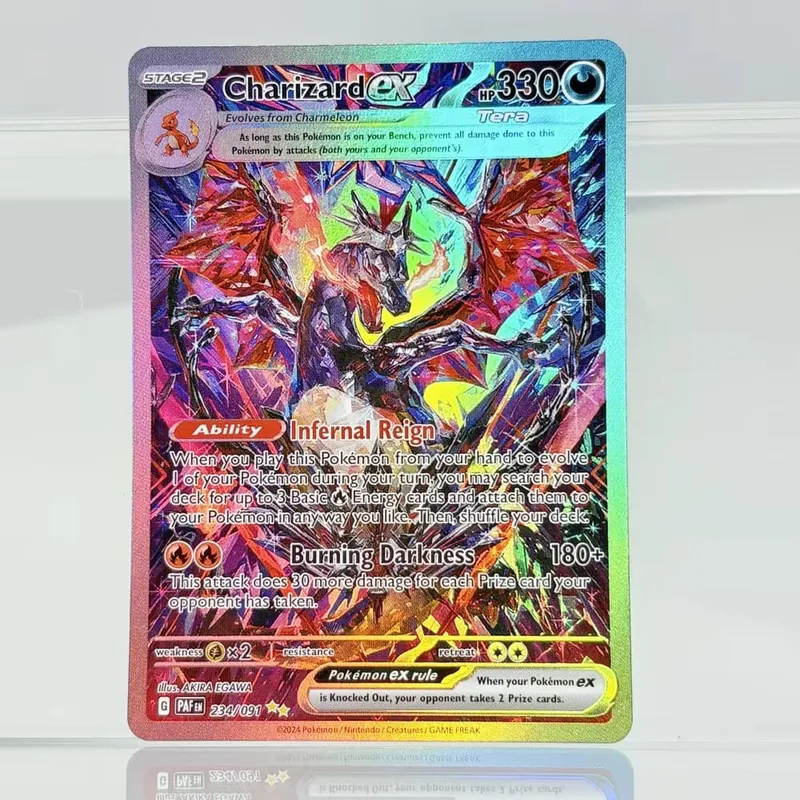 Coleção holográfica de negociação de jogos, cartões proxy ptcg, charizard, pikachu, mew ex, singl, pkm, cartões laminados, cartão proxy