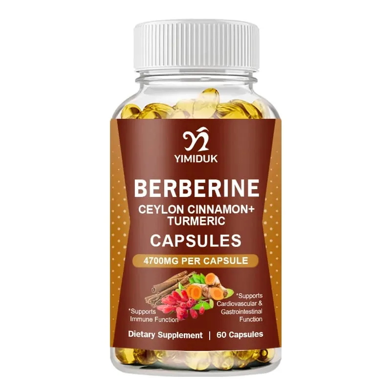 Premium Berberine Supplement Capsules Supports Immune System Healthy Food