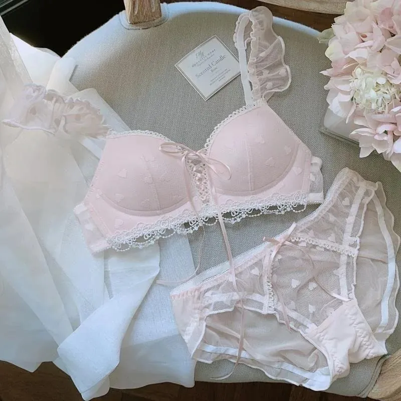 Bonito estilo alemão conjunto bralette sem fio rendas sutiã de treinamento para adolescentes doce primeiro sutiã para peito pequeno confortável meninas lingerie