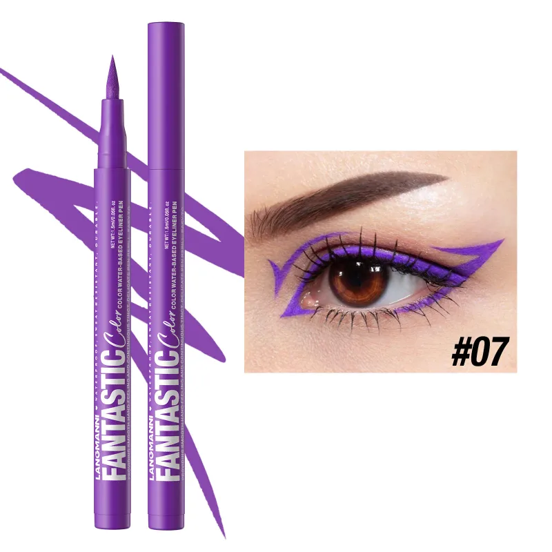 Matte Blue Black Liquid Eyeliner Pen Waterproof 12 Colors Ultra-thin Colorful Eyeliner Smooth Quick-Drying Eye Liner Pen Makeup