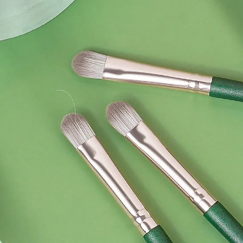 [E] 3 peças conjunto de pincéis para sombra de olho, conjunto de ferramentas cosméticas, iluminador deitado, mancha de bicho da seda, escova de cabelo macia, blush, maquiagem de beleza