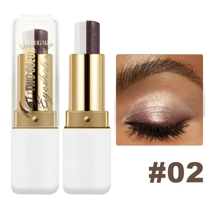 Double Color Eyeshadow Stick Glitter Highlight Shadow Stick Eye Makeup Waterproof Lasting Shimmer Metallic Eyeshadow Makeup — image 10