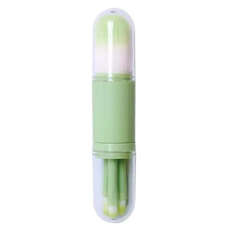 4 em 1 mini pincel de maquiagem bonito conjunto de pincéis de maquiagem de viagem retrátil base profissional mistura pó sombra de olho escova