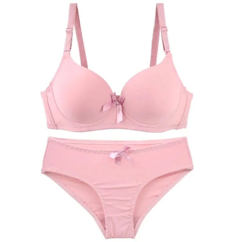 2025 novo sexy arco absorção de suor conjunto sutiãs sólido suave de uma peça sem costura respirável abc cup roupa interior plus up lingerie
