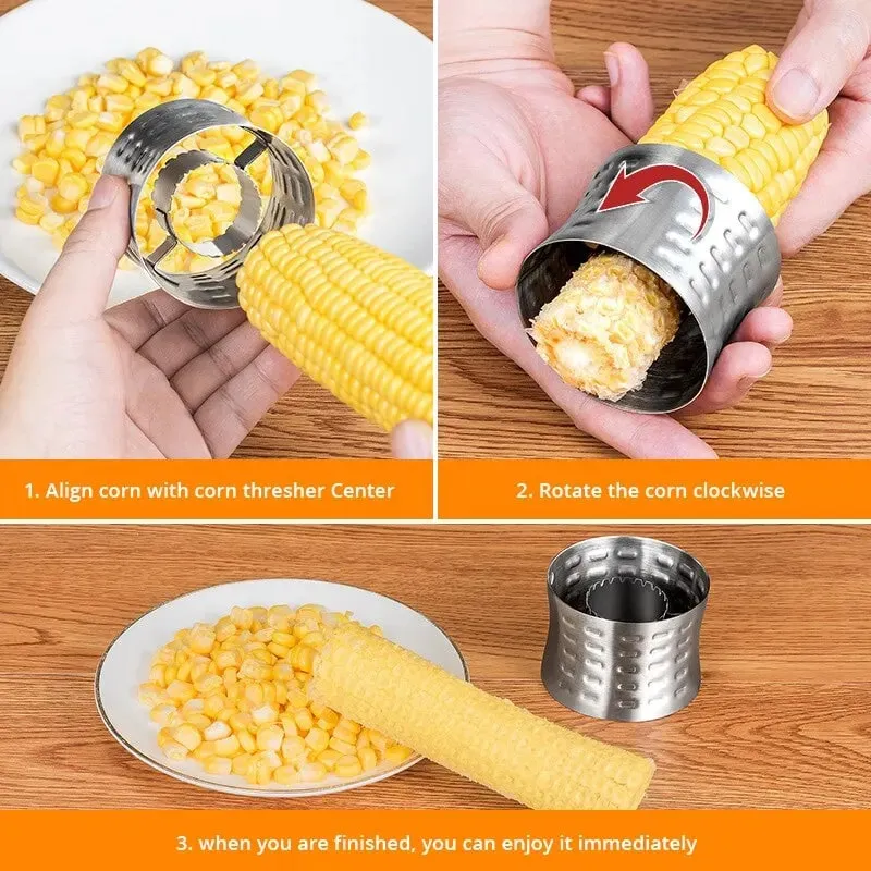 Descascador de milho, ferramentas de frutas, aço inoxidável, removedor de espiga de milho, cortador, barbeador, frutas, vegetais, ferramentas de cozinha, 1 peça