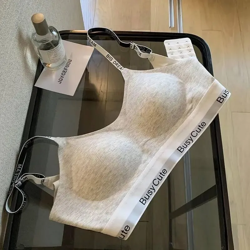 2026 nova carta sem costura conjunto de sutiã conforto sem fio suporte pequeno busto elevador anti-sag diário esporte feminino lingerie roupa interior 32-38abc