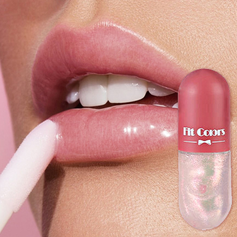 Mini cápsula líquida labial blam hidratante transparente mudança de cor lábio plumping óleo espelho geléia plumping brilho labial cosméticos
