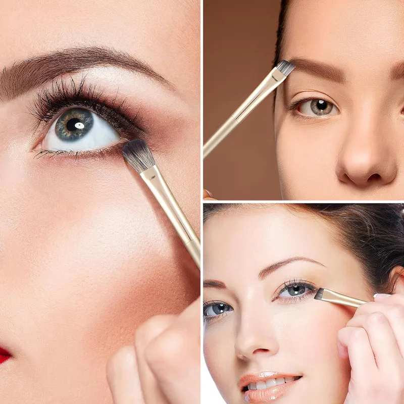 5/8/10/13/15 pçs pincéis de maquiagem profissional conjunto de ferramentas de ouro compõem kits de ferramentas de escova para sombra delineador pincéis cosméticos — image 6