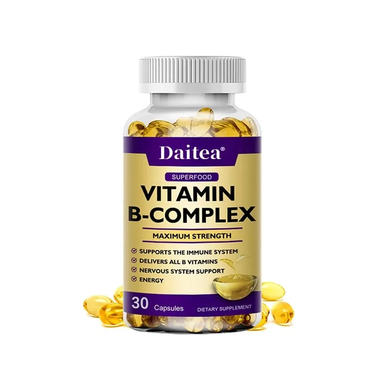 Complexo de vitamina B - suplemento de suporte imunológico promove a saúde do cérebro e do sistema nervoso, aumenta a energia e melhora o estado de alerta