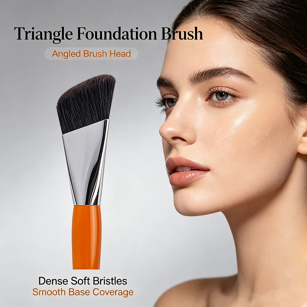 Triângulo fundação escova ângulo contorno fundação creme líquido bronzer pincéis de maquiagem cristal lidar com fundação compõem ferramenta