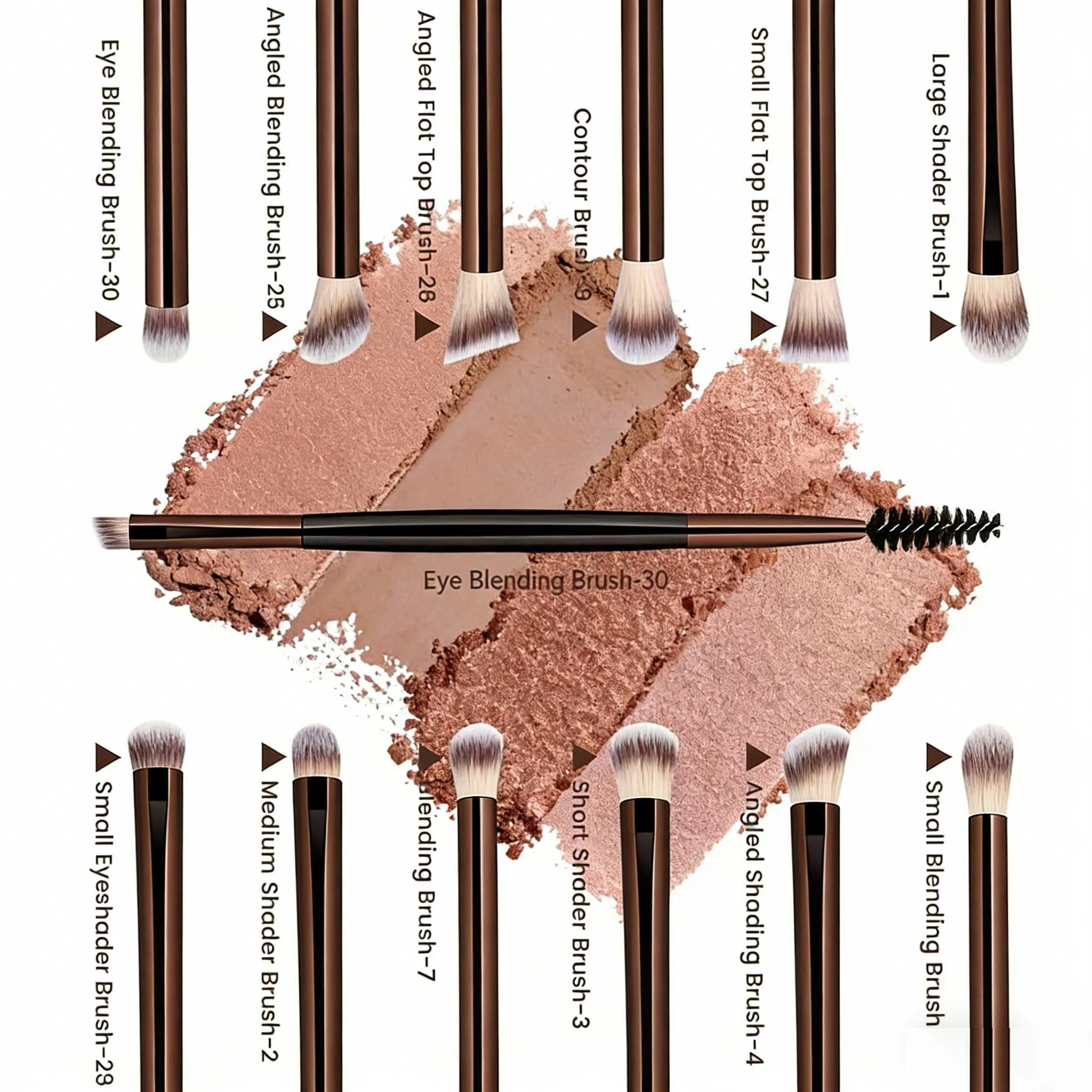 Multifuncional conjunto de pincéis de maquiagem para os olhos profissional sombra mistura corretivo sobrancelha delineador pincéis cosméticos beleza compõem — image 3