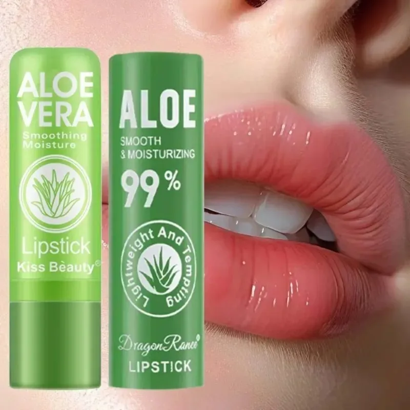 Aloe Vera Moisturizing Lipstick Natural Lasting Temperature Color Changing Lip Balm Fade-Resistant Nourishing Lips Care Makeup