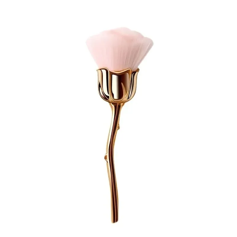 Pincel de pó para unhas em formato de rosa, cerdas macias, maquiagem, base, pó, blush, ferramentas, base, maquiagem, pincel de beleza