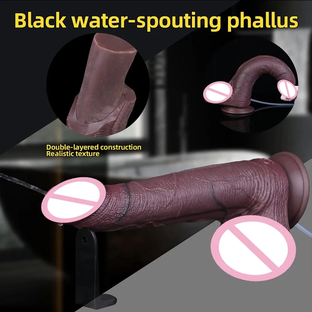 Silicone realista camadas duplas ejaculando pênis esguichando vibrador longo com otário brinquedos sexuais anal para homens mulheres masturbador