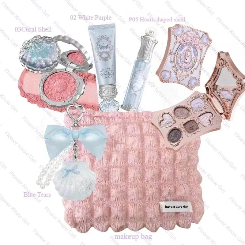 Flower Knows Shell's Jewel Collection Makeup Kit Full Professional Face Palette Blush Eyeshadow Lip Cream Highlighter Balm Sets