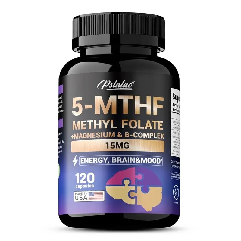 5-MTHF 甲基葉酸補充劑 - 能量大腦和情緒支持增強記憶力、注意力和清晰度，增強認知功能