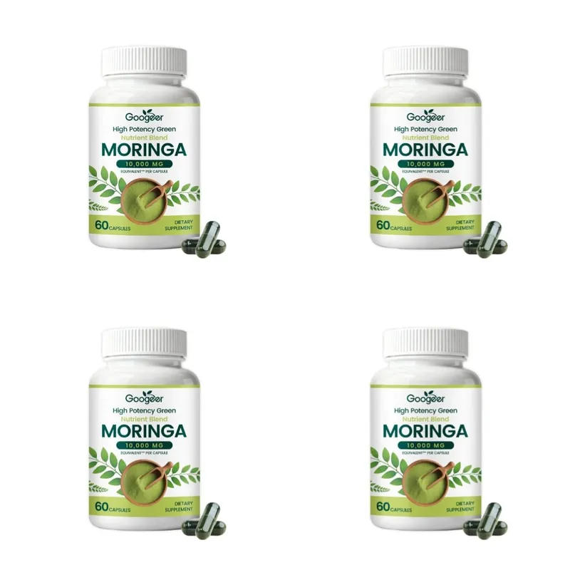 Suplemento de Moringa Premium com Extrato de Folha Natural Fórmula de Nutrição Herbal para Suporte Diário ao Bem-Estar 60 Cápsulas