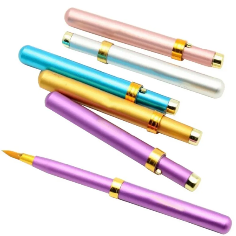 Pincéis de maquiagem portáteis retráteis, pincéis cosméticos para sombra com tampa, ferramentas de maquiagem feminina
