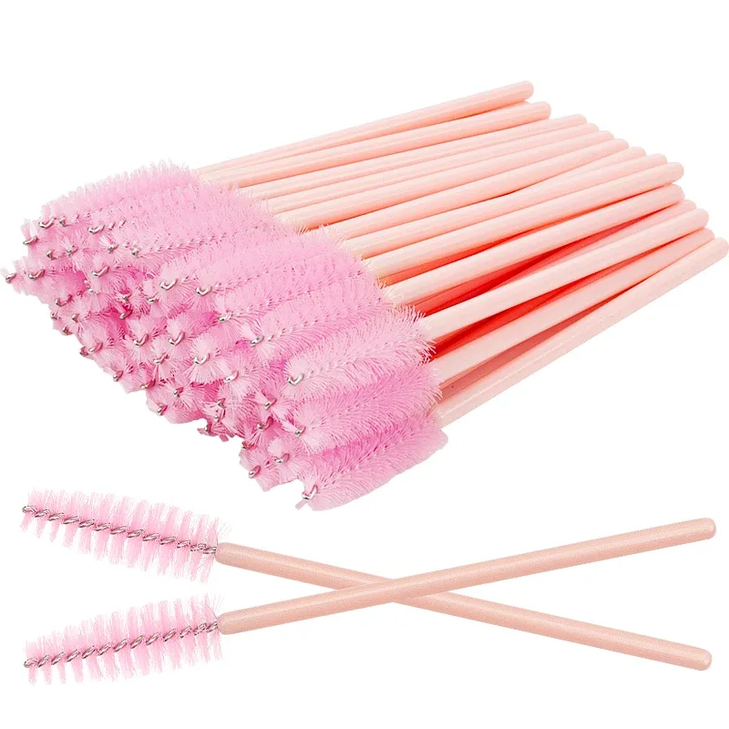 Pincéis descartáveis ​​para cílios, 50 peças, escova de sobrancelha de nylon, varinhas de rímel de cristal, aplicador de cílios, pente cosmético, ferramentas de maquiagem feminina